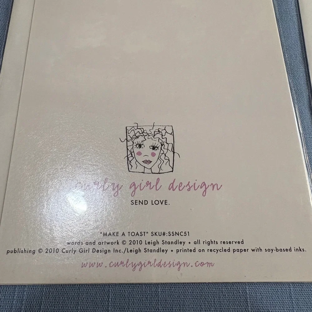 Friendship BFF Love Curly Girl Design Leigh Standley‎ Greeting Cards 4 Whimsical